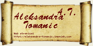 Aleksandra Tomanić vizit kartica